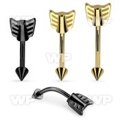 bn14taw pvd plated steel belly banana w cone steel arrow end