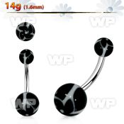 bndxh steel belly banana w acrylic balls w a windmill pattern