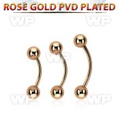 bnettb5 rose gold steel eyebrow banana w 2 5mm balls