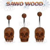 bnsask steel belly banana w hand carved sawo wood skull