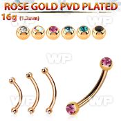 bnttjb25 rose gold plated steel eyebrow banana w 2.5mm jewel ball