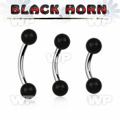 bnwk5 organic belly banana w steel post w 5mm black horn balls