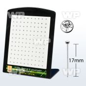 bnycb25c board unbend steel nose stud w bezel set clear crystal