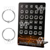 br410 board w 30 silver ball closure earrings 16g 3 4mm balls