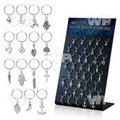 br610 board w silver helix hoop earrings 16g w assorted designs