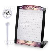 brac19 display w 120 bio  flex nose bone w 2.5mm clear crystal