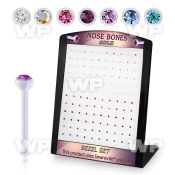 brac20 display w 120 bio  flex nose bones w 2.5mm crystals
