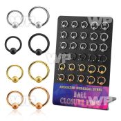 brcrt5b board w anodized steel ball closure rings 14g w 5mm ball