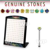 brnbpge display w 120 silver nose bones w 2mm genuine stones