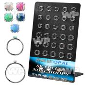 brnhm31 board 60 silver seamless nose hoop 1.5mm synthetic opal