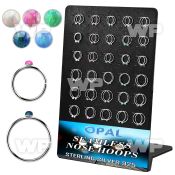 brnhm33 board 60 silver seamless nose hoop 1.5mm synthetic opals