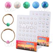 brnhm47 board rose gold silver endless nose hoop w 3mm opal ball