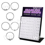 brnhmx33 board w 96 silver seamless nose hoop w balinese wire