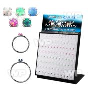 brnhmx36 board w 96 silver seamless nose hoop 2mm synthetic opal