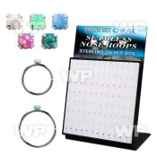 brnhmx37 board 96 silver seamless nose hoop 1.5mm synthetic opal