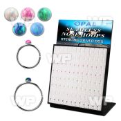 brnhmx39 board 96 silver seamless nose hoop 1.5mm synthetic opals