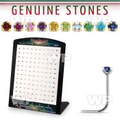 brnspge display w 120 silver nose studs w 2mm genuine stones
