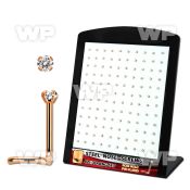 brs131 display w rose gold steel nose screws w 2mm clear czs
