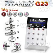 brtsa10 board w titanium g23 dermal anchors w multi crystal dot