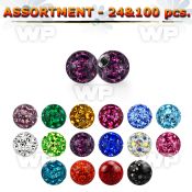 bulk w 3mm multi crystal ball 18g resin cover
