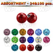 bulk w 4mm multi crystal ball 18g resin cover