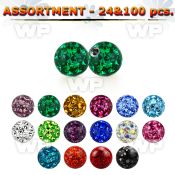 bulk w 4mm multi crystal ball 20g resin cover