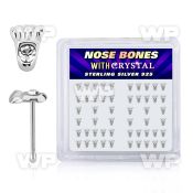 bxftc box w 52 pcs. silver nose bones w foot print shaped top