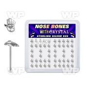 bxhdc box w 52 silver nose bones w hand shaped tops w crystals