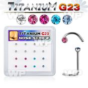 bxuns4 box w titanium g23 nose screws, 20g  wcrystal tops