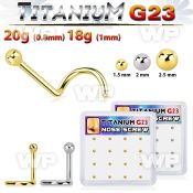 bxuns5 box w titanium g23 nose screws 20g w 2mm ball shaped tops