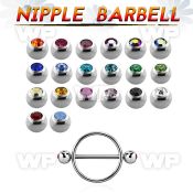 c4umws surgical steel round nipple shield 1 6mm bar 5mm press nipple piercing