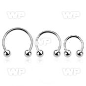 cbeb5l xxl 316l steel circular barbell, 16g w two 5mm balls