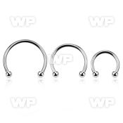 cbebl xxl 316l steel circular barbell, 16g w two 3mm balls