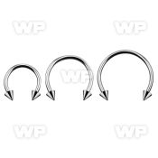 cbecn5l xxl 316l steel circular barbell, 16g w two 5mm cones