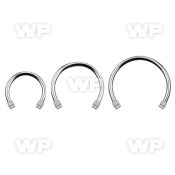 cbedi3l xxl 316l steel circular barbell, 16g w two 3mm dices