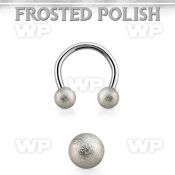 cbefo4 316l steel circular barbell w 2 4mm frosted steel balls