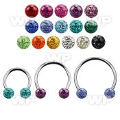 cbefr5l xxl steel circular barbell 16g w 5mm multi crystal balls