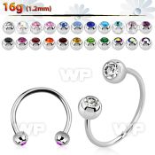 cbejb3l xxl steel circular barbell, 16g w 3mm jewel balls
