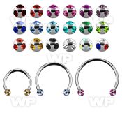 cbemj3l xxl steel circular barbell 16g 3mm steel multijewel ball