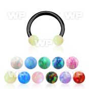 cbetop3 anodized steel circular barbell w 3mm opal balls