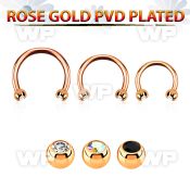 cbett2c rose gold steel circular barbell w 3mm jewel balls