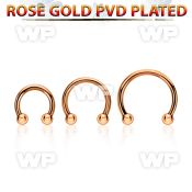 cbettb25 rose gold steel circular barbell w 2 2.5mm balls