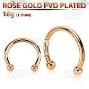 cbettb2 rose gold steel circular barbell w 2 2mm balls