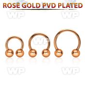 cbettb4 rose gold steel circular barbell w 2 4mm balls