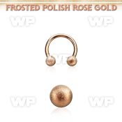 cbettfo3 rose gold steel circular barbell 3mm frosted steel ball