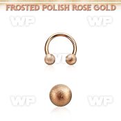 cbettfo4 rose gold steel circular barbell 4mm frosted steel ball