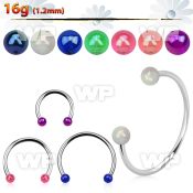 cbevbabl xxl steel circular barbell, 16g w 3mm ab coated balls
