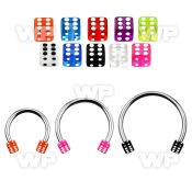 cbevdi4l xxl steel circular barbell, 16g w 4mm uv dices