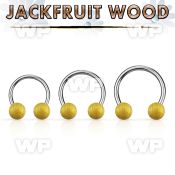 cbjf5 organic circular barbell w 2 5mm jack fruit wood balls