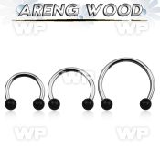 cbmar5l xxl steel circular barbell, 14g w 5mm areng wood balls